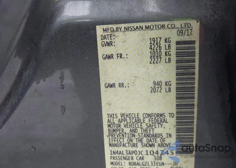 2018 Nissan Altima 2.5 S из США, поврежденный, VIN 1N4AL3AP0JC104745